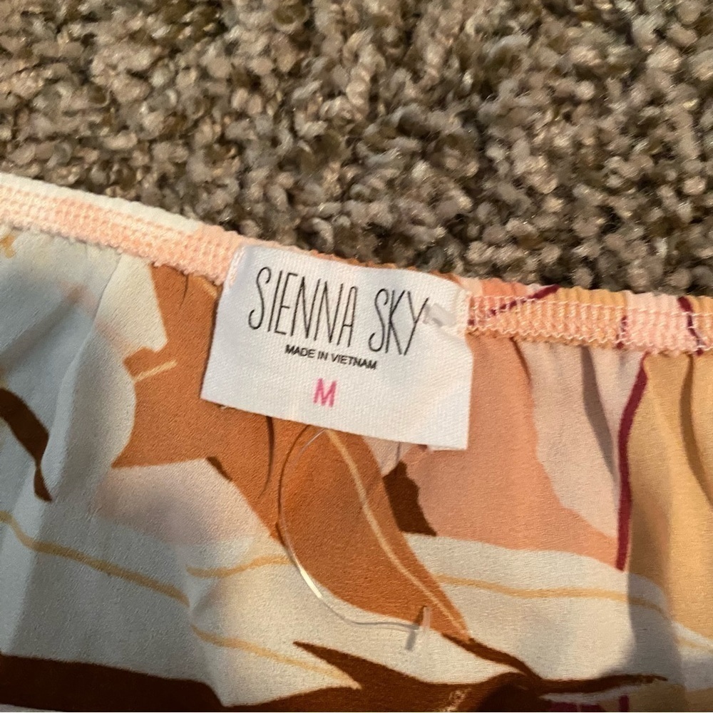 Sienna Sky Smocked Midi Floral Dress Coral Sundress Sz M - Picture 6 of 13